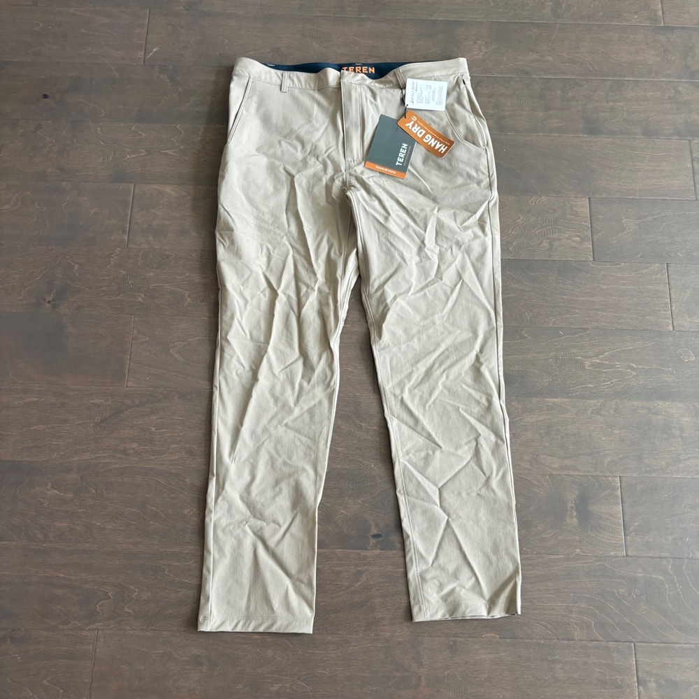 Teren Traveler Pants Khaki 34x30 No Fly Zone Insect Repellent Stretch Hiking New